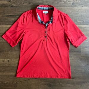 Greg Norman Shark Golf Short Sleeve PLAY Dry Red Polo – Size L 🔴⛳